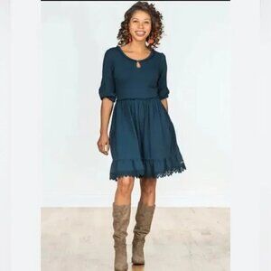 Matilda Jane Hold The Key A-line Dress Tiered Ruffle Lace Detail Small NWOT